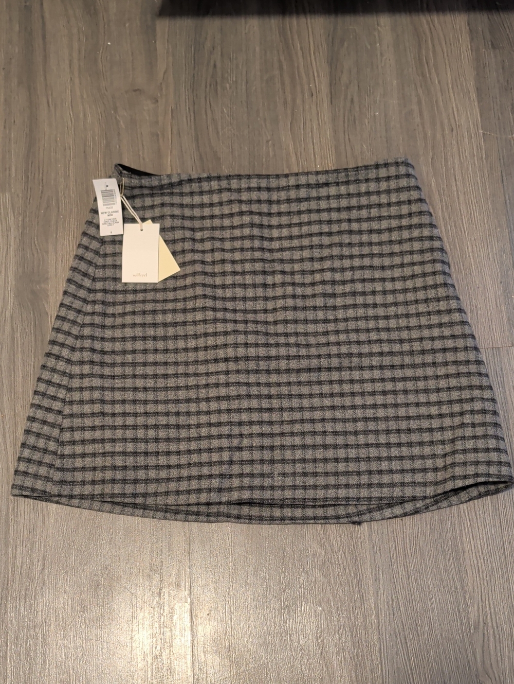 Gray Plaid Mini Skirt - Women's Checked A-Line Skirt